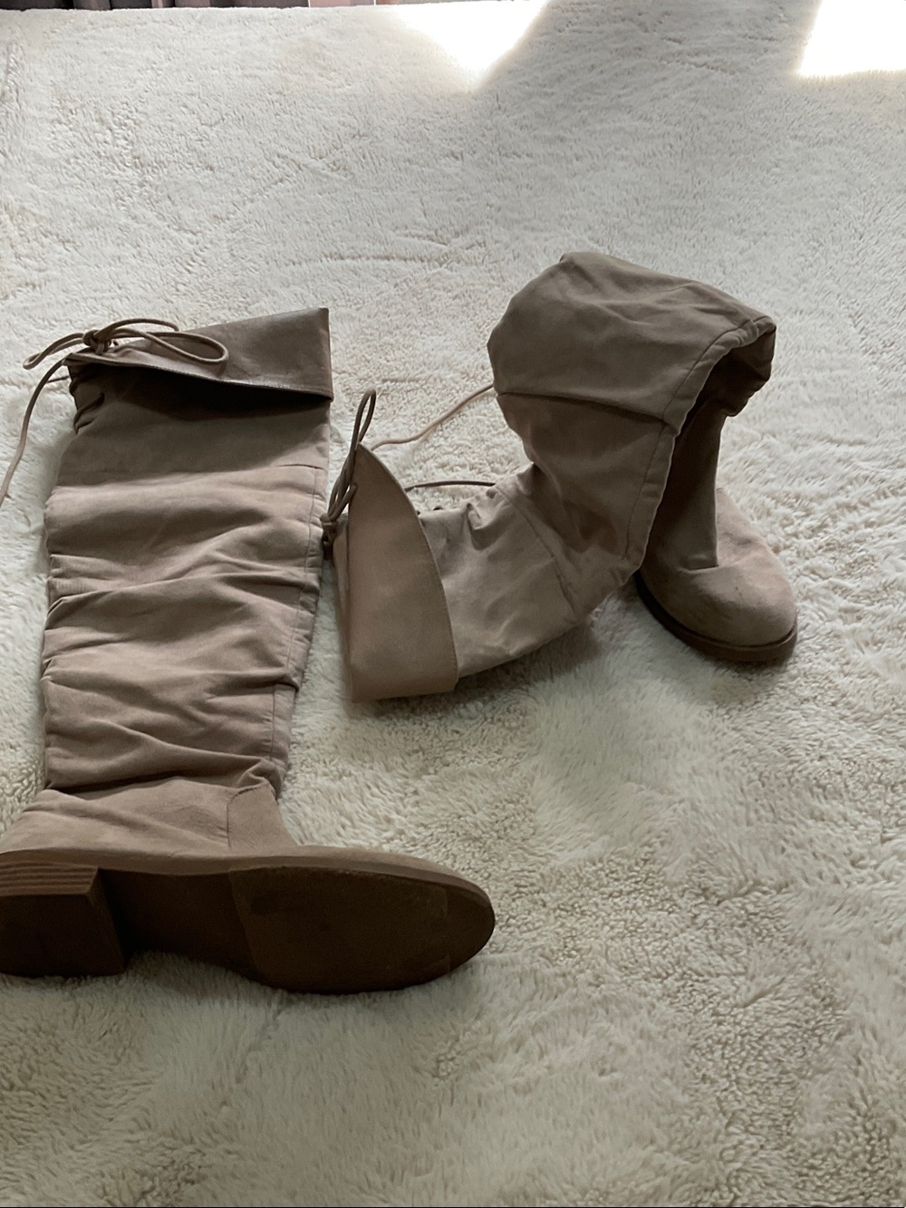 Over-the-Knee Women’s Boots in Taupe Suede